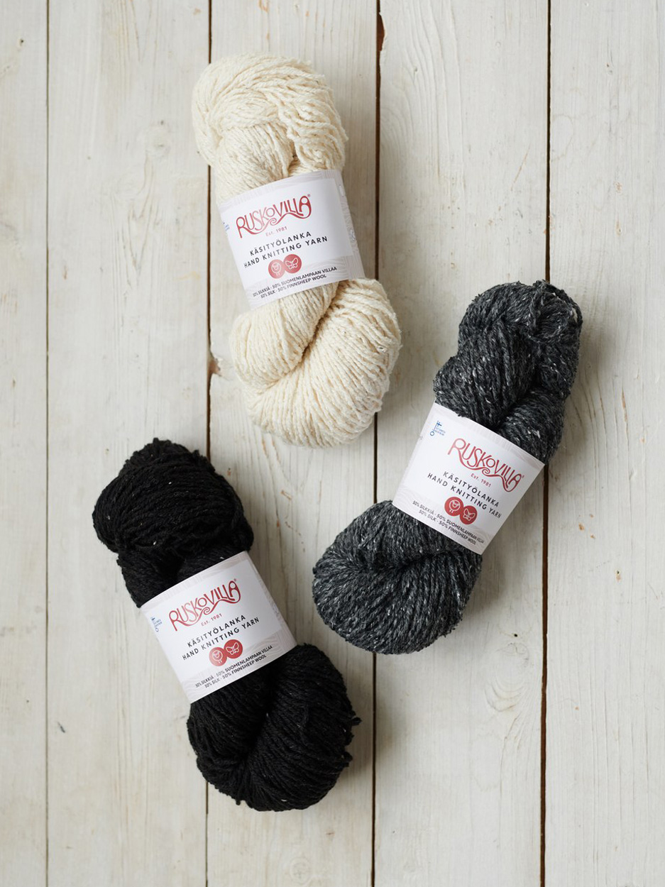 Ruskovilla's Silk wool hand knitting yarn