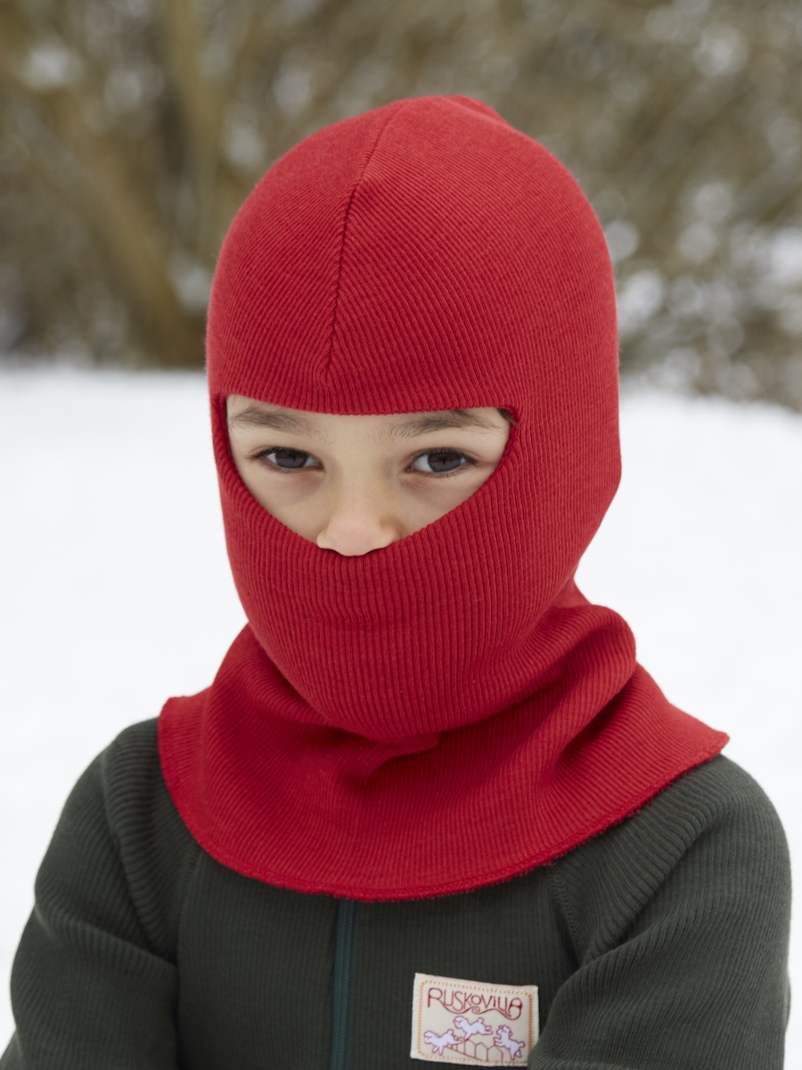 Ruskovilla's organic merino wool protective headwear for children