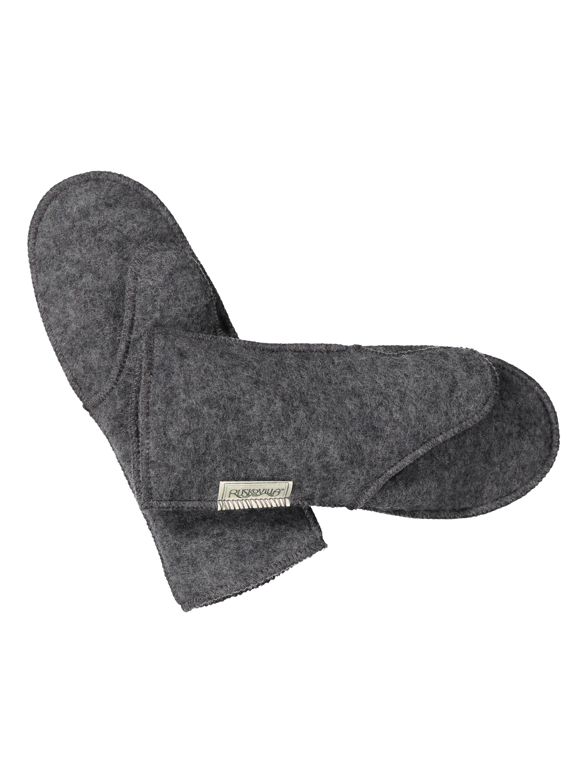 Ruskovilla's grey organic merino wool fleece mittens