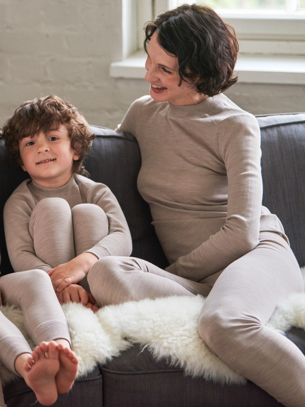Ruskvilla's organic merino wool underpants in sand for women